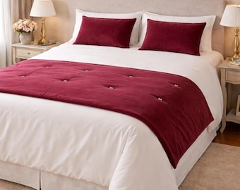 Chemin de lit de luxe en velours de mûrier : lit simple, double, très grand lit et queen-size