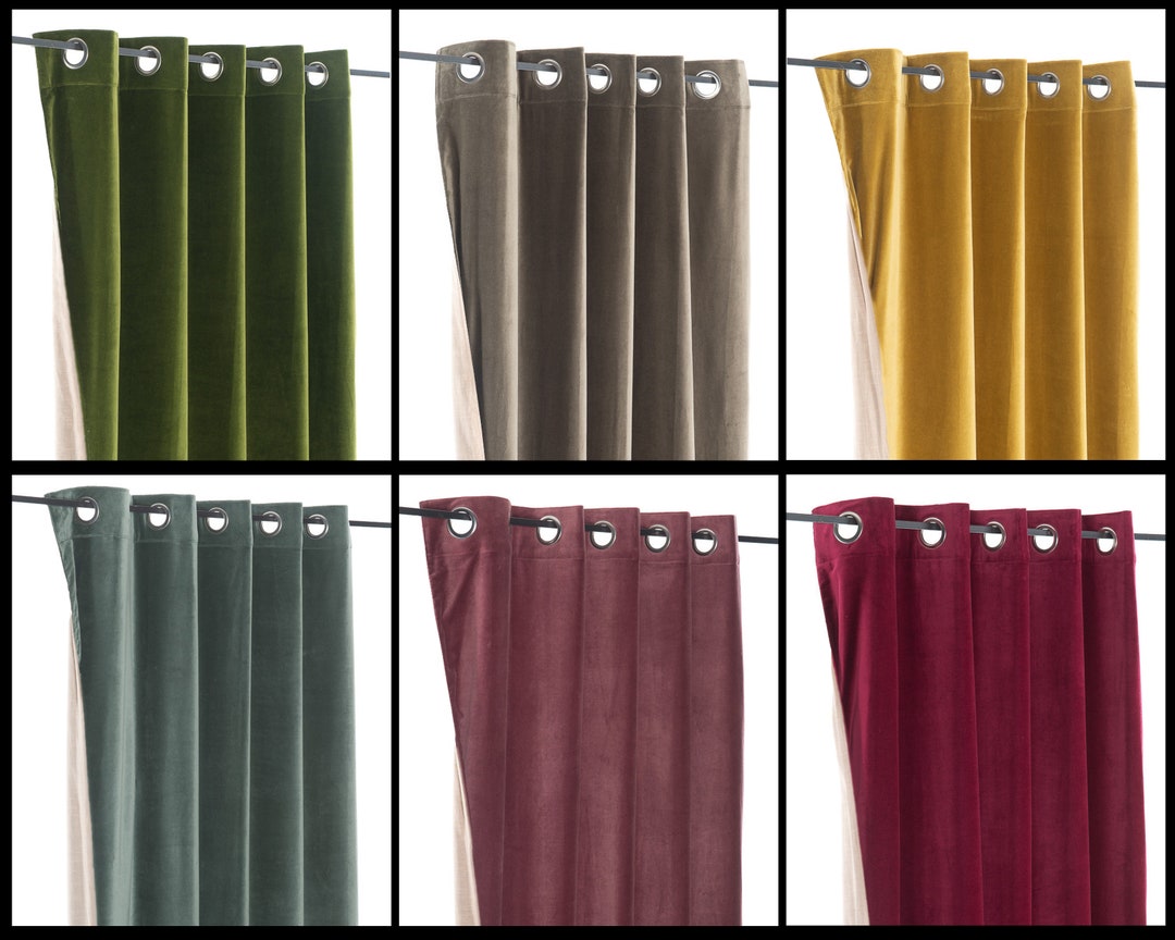 Cotton Velvet Blackout Curtains Velvet Gourmet Curtains Etsy