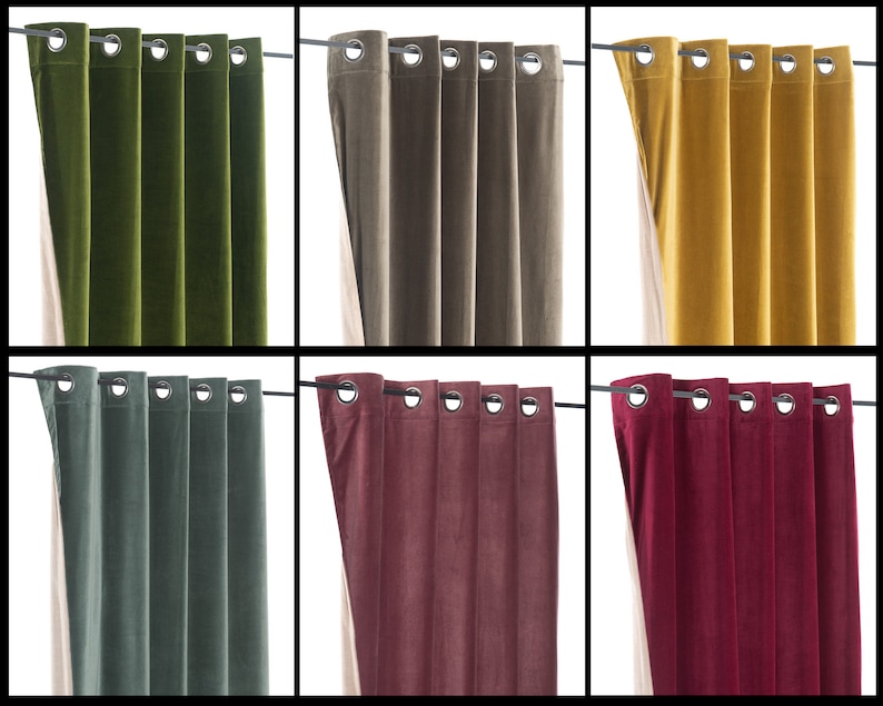 Cotton Velvet Blackout Curtains Velvet Gourmet Curtains Etsy
