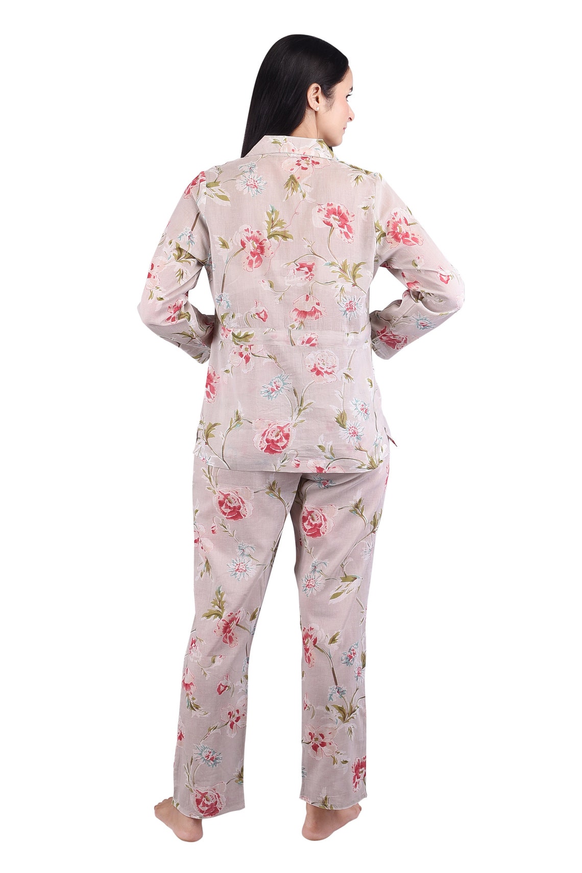 Women cotton organic pajama set nightwear Women Sleepwear Etsy