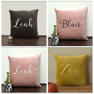 Nom personnalisé coussin housse de coussin personnalisé coussin personnalisé chambre fille cadeau bébé cadeau initiale sur mesure