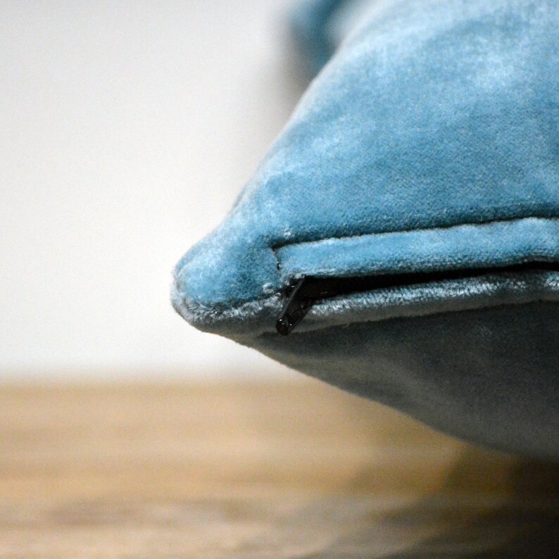Dusty Sky Blue Velvet Cushion Cover Velvet Solid Pillowcase Etsy