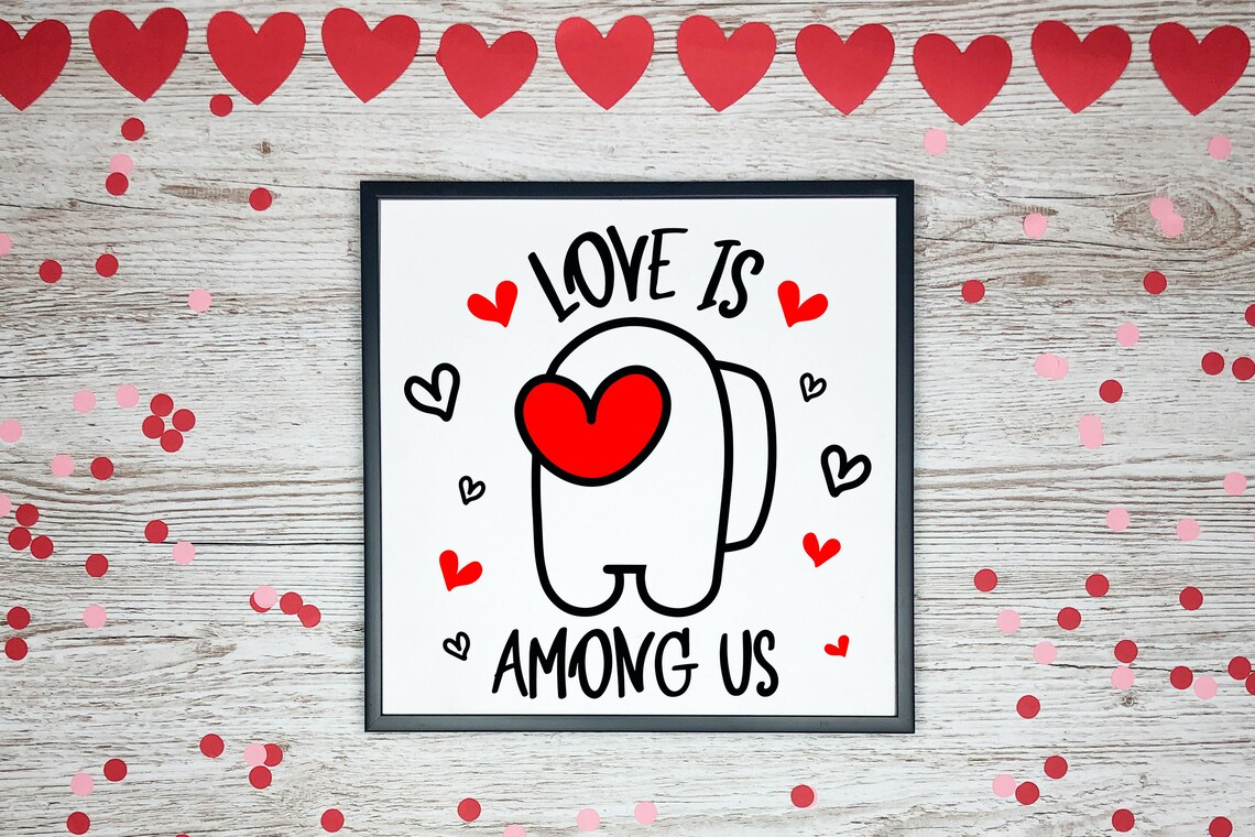 Download Love Is Among Us SVG Valentine SVG Among Us SVG Valentines | Etsy