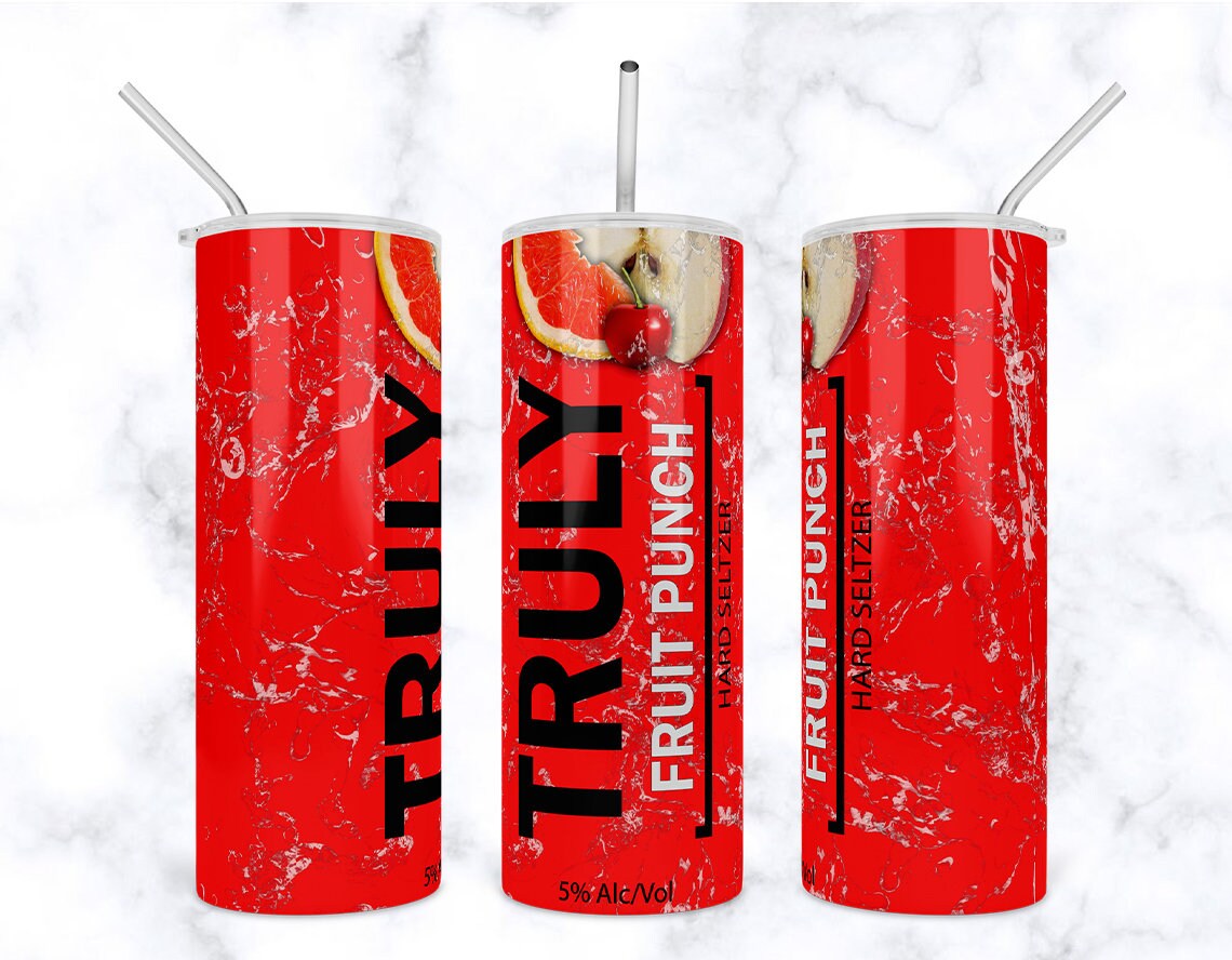 Truly Fruit Punch Hard Seltzer 20 Oz Skinny Tumbler Etsy