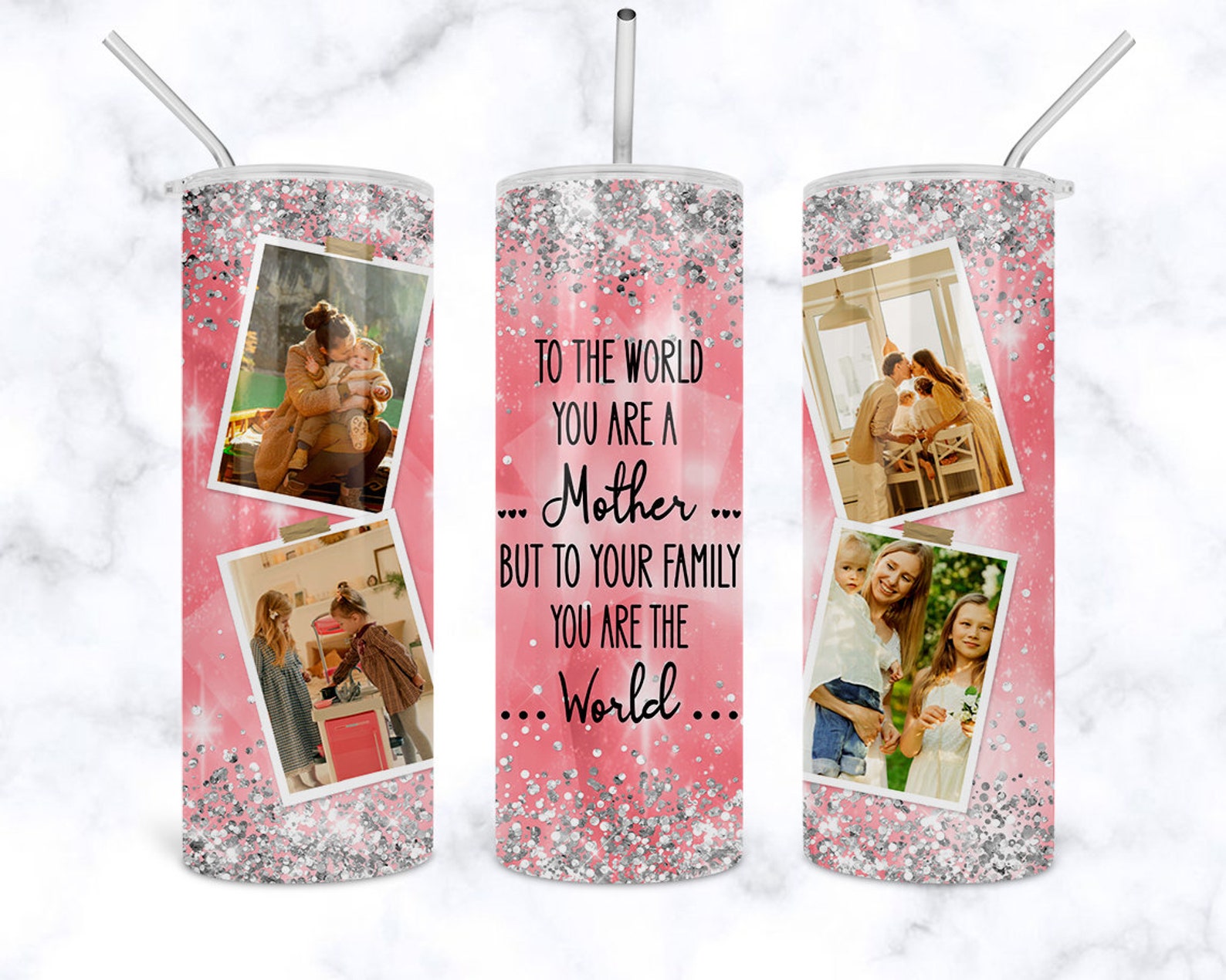 20 oz Skinny Tumbler Mother's Day Photo Frame Sublimation Etsy