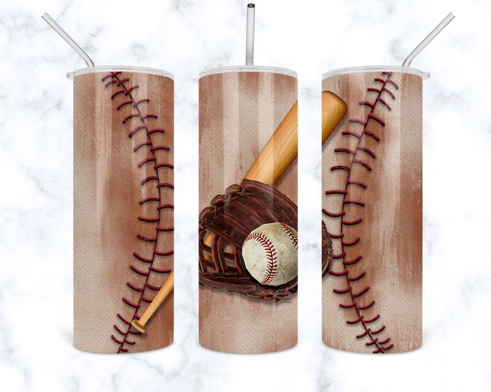 Softball 20oz Skinny Tumbler Sublimation Designs Baseball Etsy