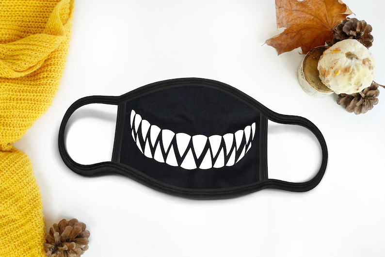 Face Mask With Fangs svg Sharp Teeth svg Sharp teeth mask Etsy