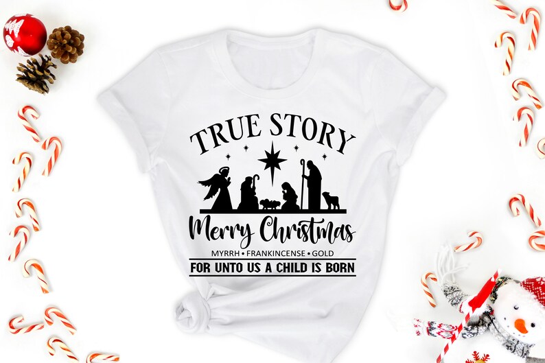 True Story SVG Merry Christmas SVG A Child Is Born SVG  Etsy
