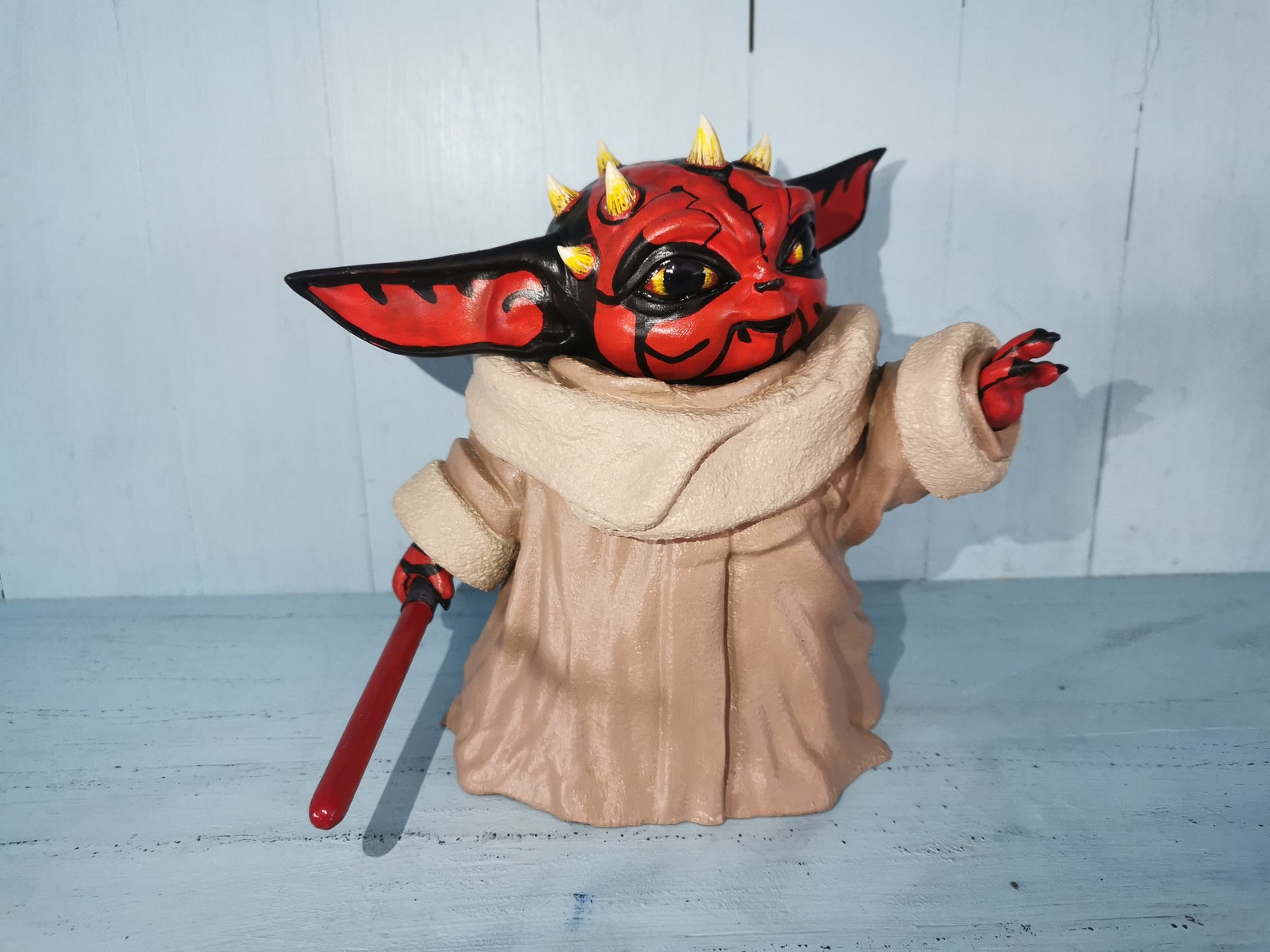 Baby Yoda Darth Maul Gift Toy Big Size With LED Lightsaber Etsy