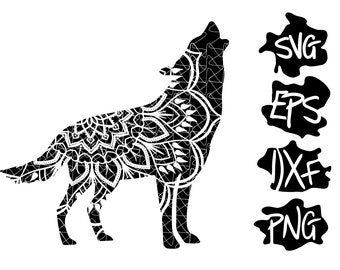 Download Wolf Mandala Svg Etsy