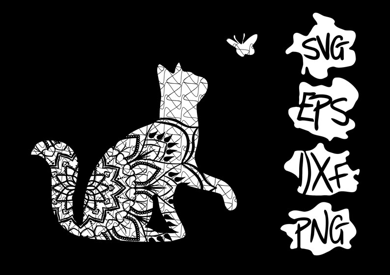 Download Cat mandala SVG Cut File pet feline cat design animal cat ...