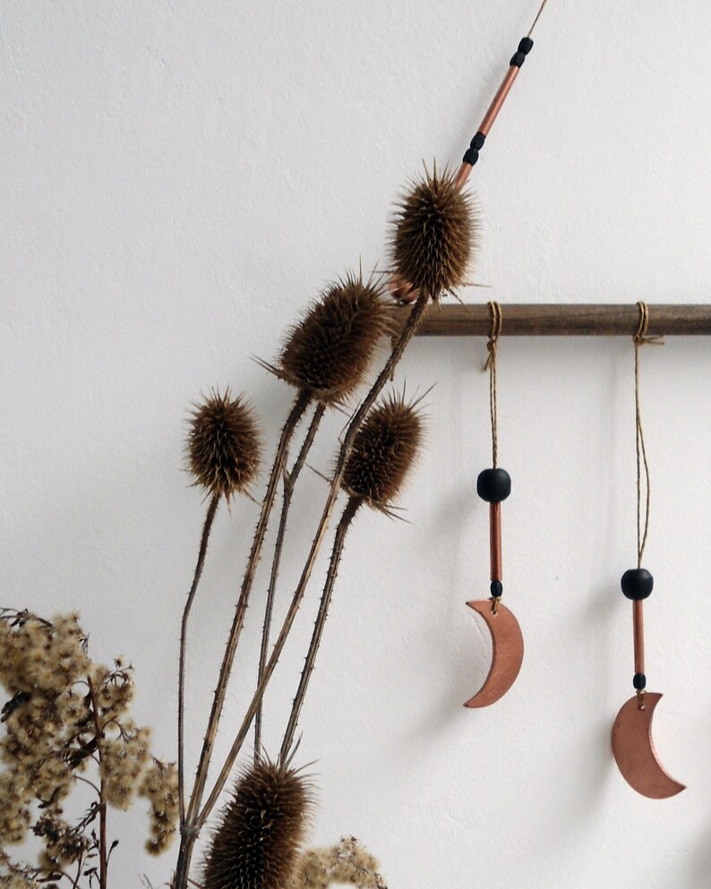 Clay Moon Phases Wall Hanging Decor. Copper Wall Hanging. Etsy