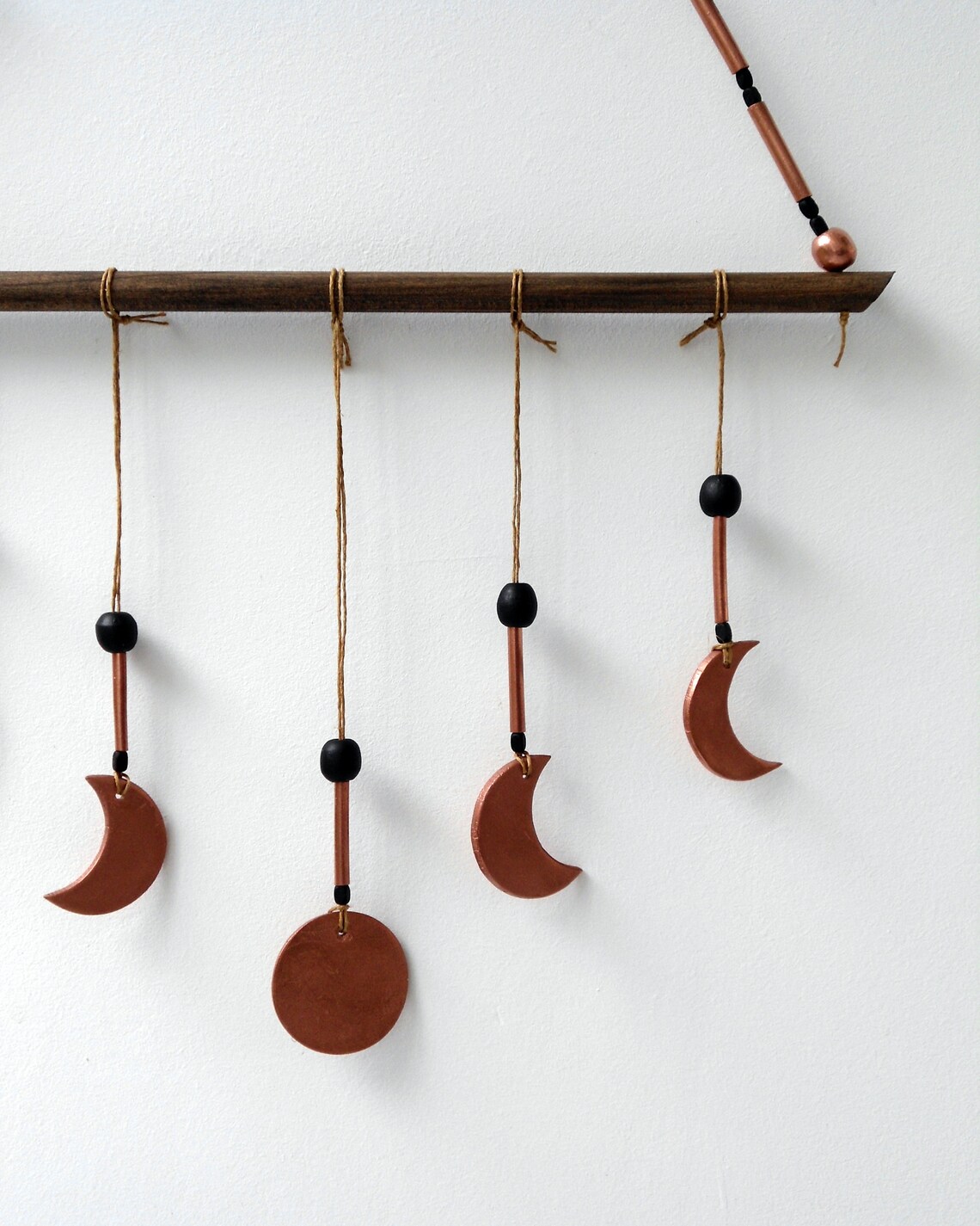 Clay Moon Phases Wall Hanging Decor. Copper Wall Hanging. Etsy