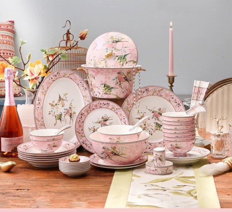 Arts on the dinning table English bone china dinnerware set Etsy