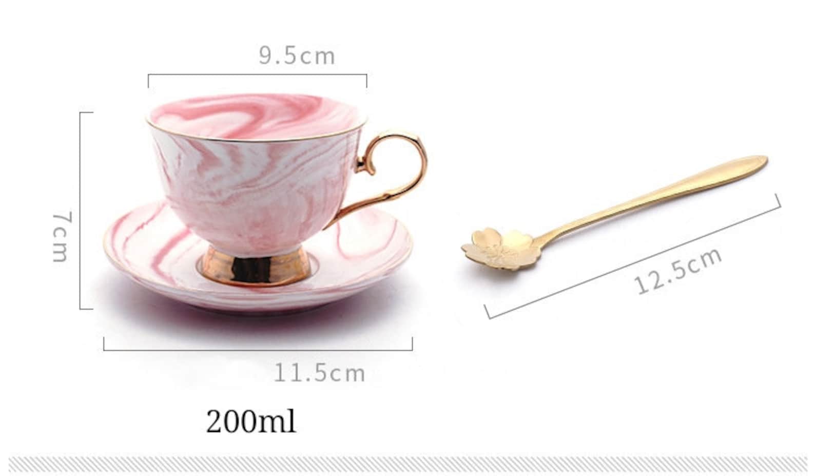 Unique Marble Ceramic Tea Set 1 tea cup 1 spoon 1 saucer Etsy