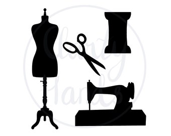 Sewing Icon Bundle | Sewing Clip Art | Sewing SVG | Mannequin SVG | Cut Files | Vintage Sewing Machine Clip Art | Sewing Machine Silhouette