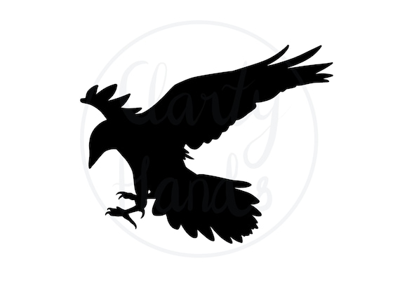 Crow Cut File Black Crow Clip-art Bird Silhouette Crow in Flight Flying Crow  Cricut File Halloween Design - Etsy