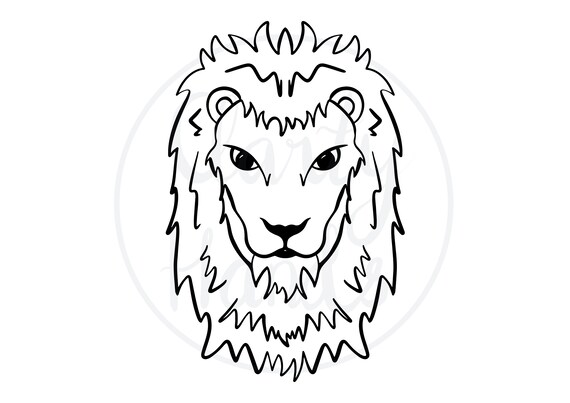 Male Lion Face SVG Commercial Licence Digital Download Lion With Mane  Outline Clip-art - Etsy