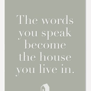 The words you speak become the house you live in., Wall Decor