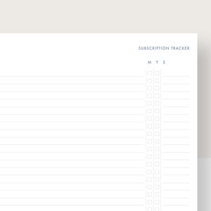 Monthly and yearly subscription tracker to help get a clear picture of your financial obligations.
