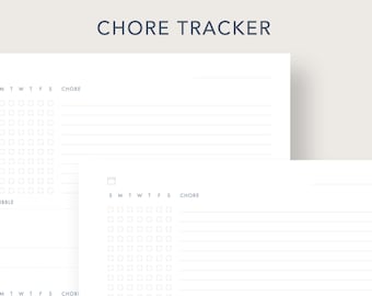 Weekly Chore Tracker, Printable Chore Tracker, Customizable Chore Tracker, Daily Chores