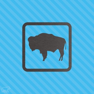 Wyoming State Flag Vinyl Sticker in White or Brushed Pewter