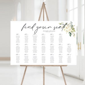 Wedding & Reception Seating Chart for your guests, Customizable, Printable