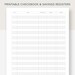 Printable Checkbook &amp; Savings Registers PDF File Prints on 8 - Etsy