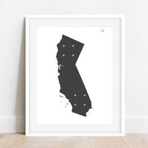 California Poster, California Wall Art, California Printable, California State Print, California Graphic Art