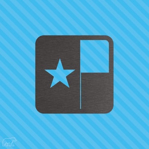 Texas State Flag Vinyl Sticker in White or Brushed Pewter