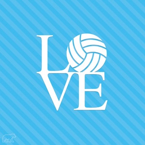 Love Volleyball Vinyl Sticker in White
