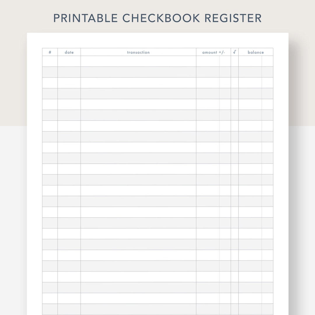 Printable Checkbook Register, PDF File, Prints on 8 1/2 X 11 Inch Paper - Etsy printable-checkbook-register-pdf-file-prints-on-8-1-2-x-11-inch-paper-etsy