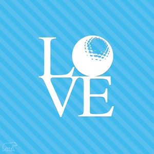 Liefde Golf Vinyl Sticker in het wit