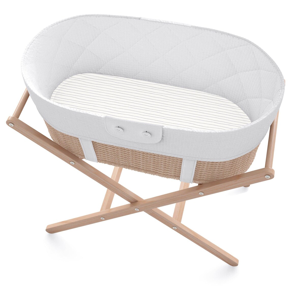 Organic Fitted Sheet Thistle Grey Stripes and Solid Etsy