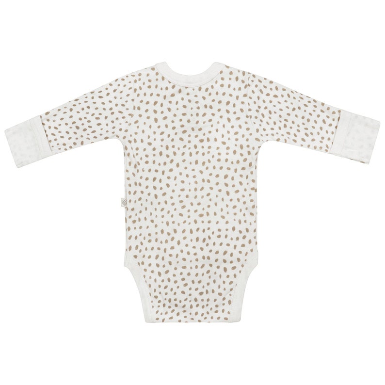 Organic Cotton Kimono Bodysuit Nola Brown Dots Etsy