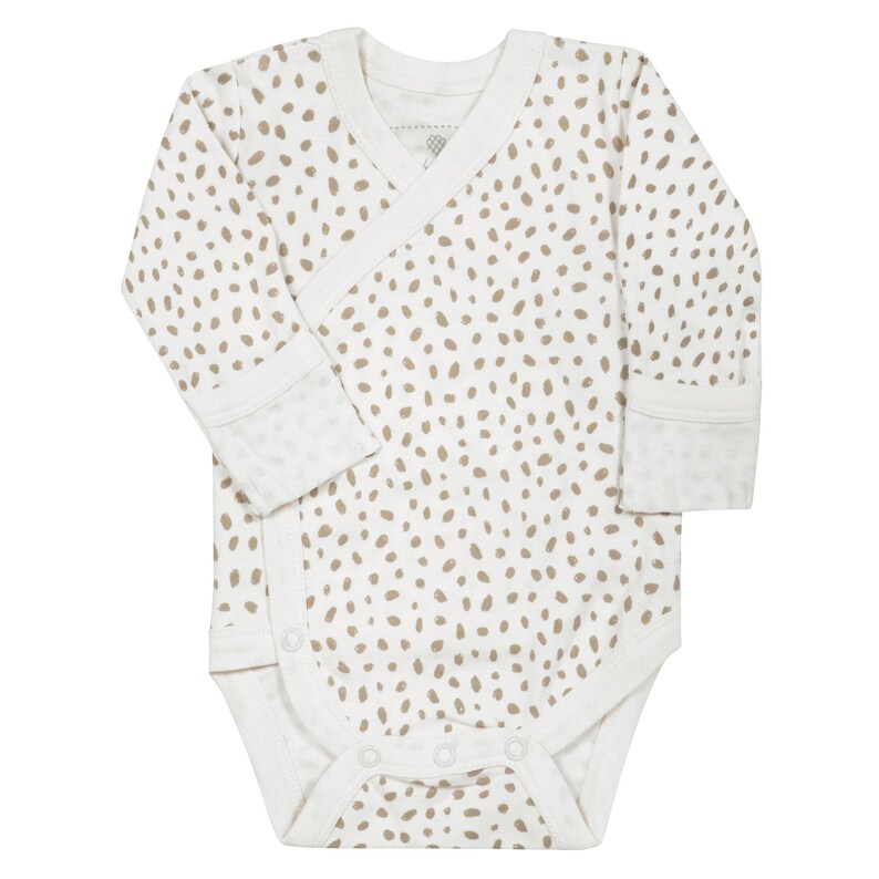 Organic Cotton Kimono Bodysuit Nola Brown Dots Etsy