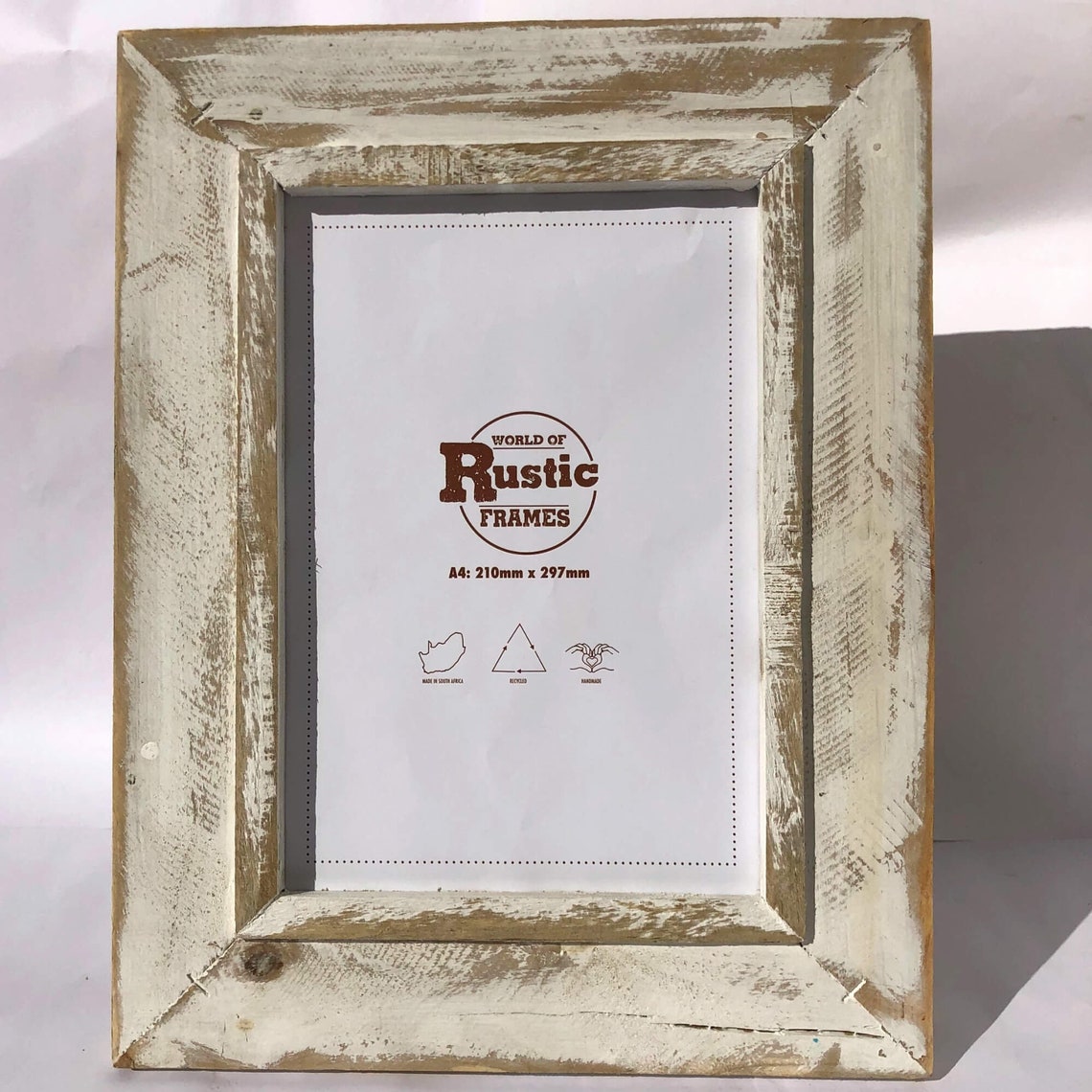 White Rustic Picture Frame a4 Picture Frame Distressed Etsy