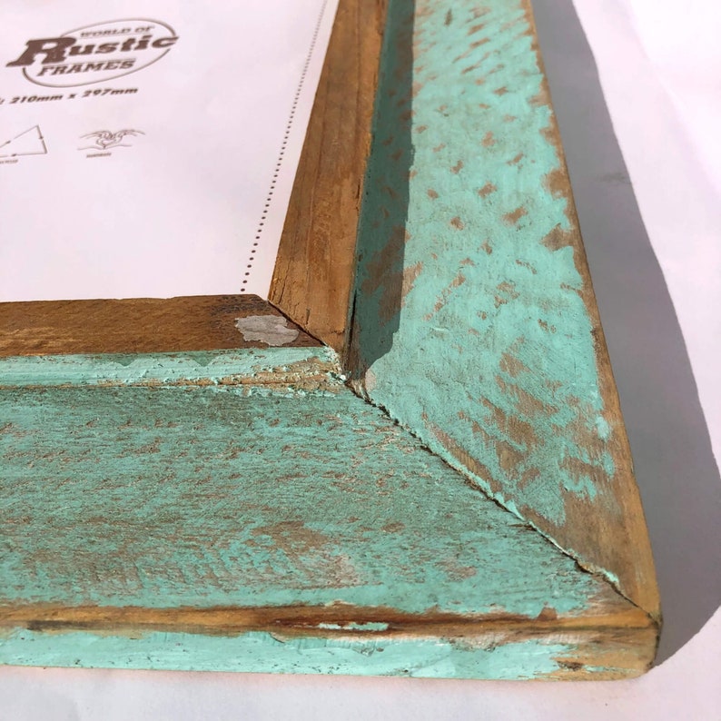 Turquoise a4 Picture Frame Wooden Rustic Picture Frame Etsy