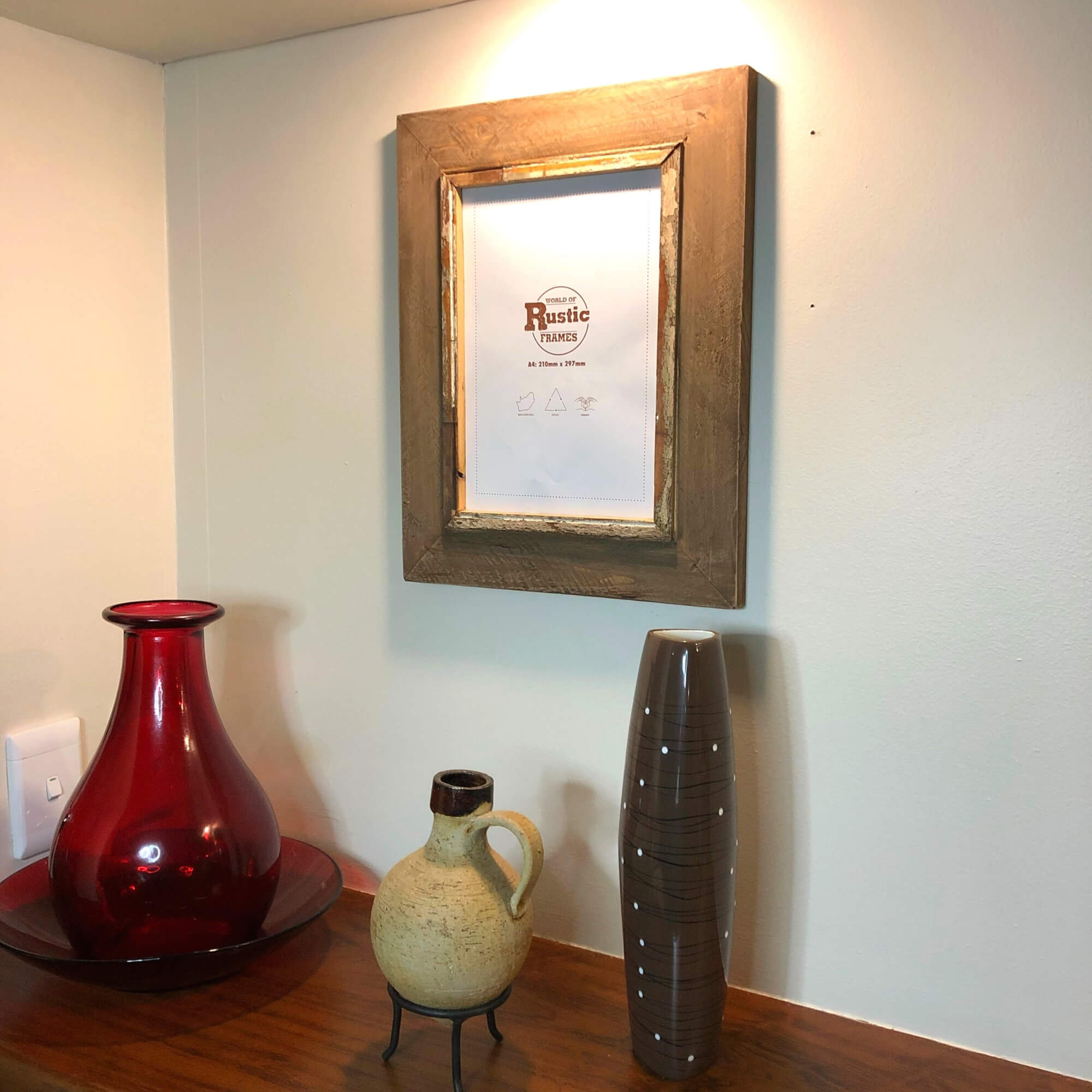 Natural Wood Stain Rustic Picture Frame a4 Picture Frame Etsy