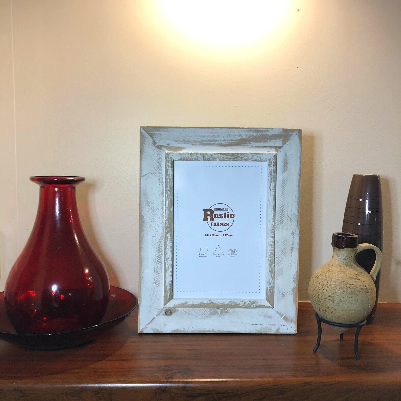 White Rustic Picture Frame a4 Picture Frame Distressed Etsy