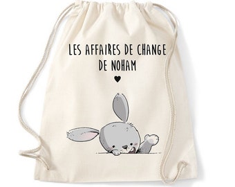 Sac de change enfant personnalisable, sac école maternelle, tote bag personnalisable