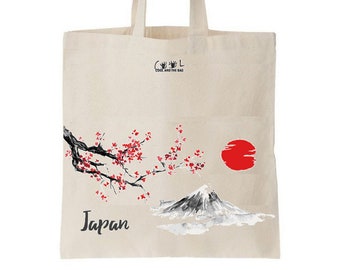 Tote bag Japon, sakura, cerisier japonais, cerisier en fleurs, tote bag fleuri