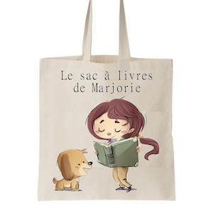 sac bibliothèque maternelle, sac à livre, tote bag bibliothèque, tote bag enfant livres