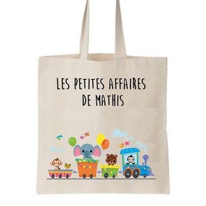 Tote bag enfant personnalisé, sac école maternelle, sac crèche, sac enfant prénom, sac à doudou, sac change maternelle, tote bag cirque