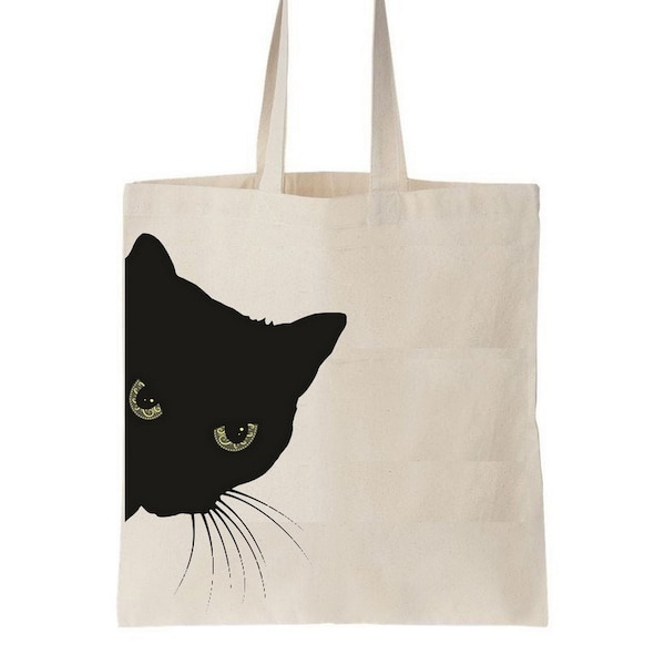 Bolso de mano para gatos, regalo para gatos, gato negro, bolsa de compras