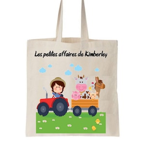 Tote bag enfant, sac enfant personnalisé, sac école maternelle, tote bag crèche