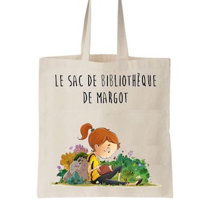sac bibliothèque maternelle, sac à livre, tote bag bibliothèque, tote bag enfant livres