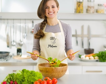 Tablier femme personnalisé, tablier de cuisine femme, cadeau anniversaire femme, cadeau fête des mères, cadeau maman