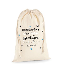 Cadeau annonce futur grand frère, petit sac à remplir