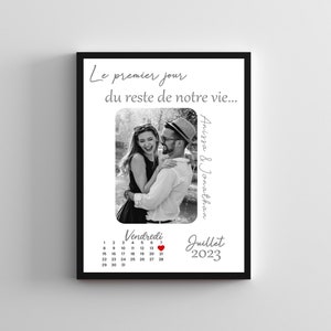 1 year couple gift, meeting date poster, first day of the rest of our life frame